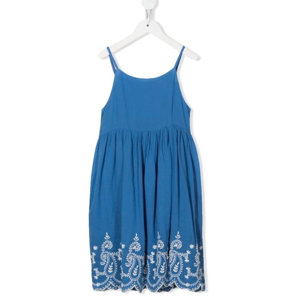 Ralph Lauren Blue Dress with White Embroidery